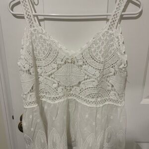 POL Intricate White Lace Top NWOT